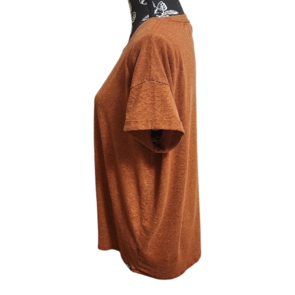 prAna Foundation Short Sleeve V-Neck Tee Rust Orange XLarge - Picture 3 of 9